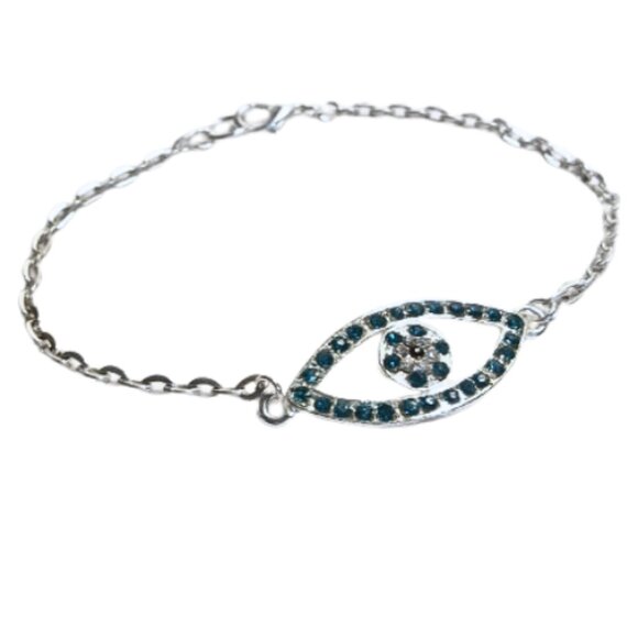 Eye of Horus Blue Crystal Link Bracelet - Picture 1 of 13